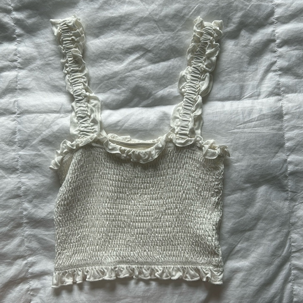 White ribbed tank top size XS